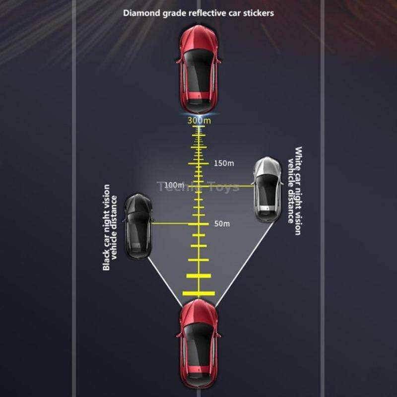 5 Sets Car Trunk Reflective Decorative Strip Anti-Scratch Car Tail Warning Decorative Stickers(Yello