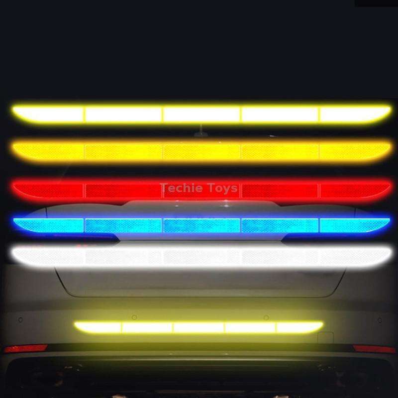 5 Sets Car Trunk Reflective Decorative Strip Anti-Scratch Car Tail Warning Decorative Stickers(Yello