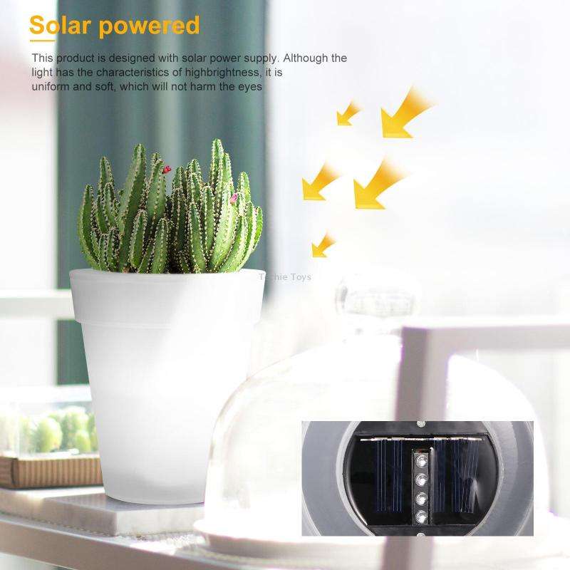LED Solar Flower Pot Light Garden Light Luminous Flower Pot Light Lawn Light Christmas Decoration Li