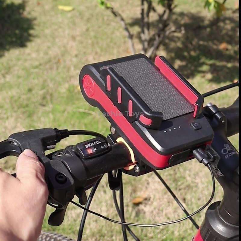 BG-2021 Bicycle Front Light 4 In 1 Mobile Phone Holder Horn Light Mountain Bike Front Light, Colour: