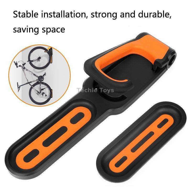BG-R16 Bicycle Folding Wall Movable Hook Bicycle Mountain Bike Display Rack Parking Rack(Black White