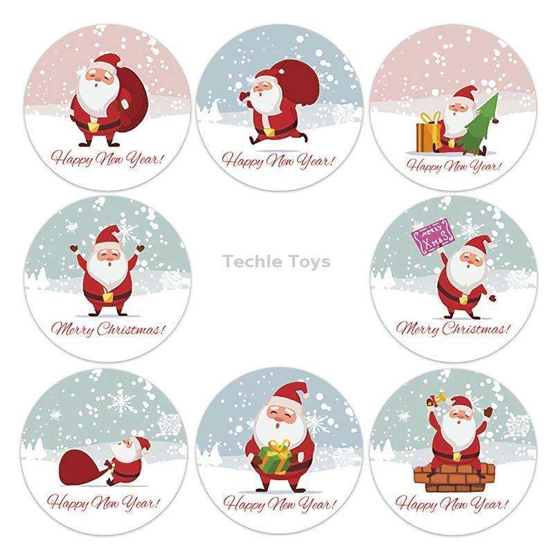 Christmas Santa Sticker Self-Adhesive Gift Tag, Size: 1.5 Inch/3.8cm( LG-210922-38-005)
