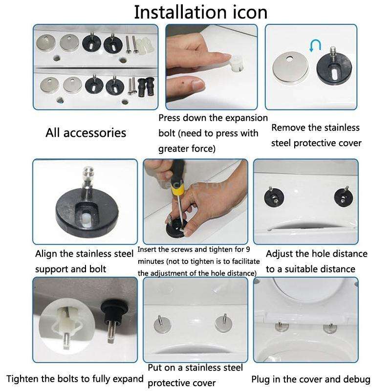 1 Pair 3903 Zinc Alloy Toilet Seat Hinge Installation Nut Quick Release Installation Screw(Toilet Co