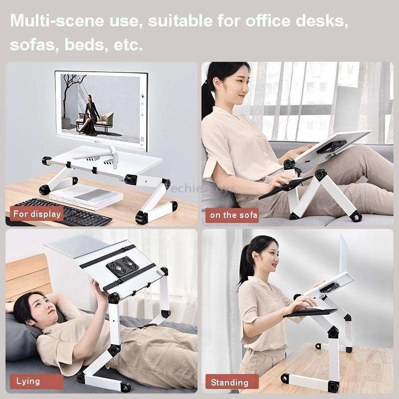 Oatsbasf Folding Computer Desk Laptop Stand Foldable Lifting Heightening Storage Portable Rack,Style
