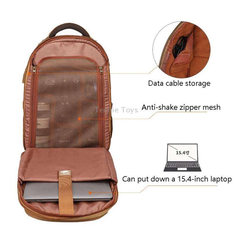 K813 Retro SLR Camera Bag Canvas Shoulder Computer Camera Bag(Grey)