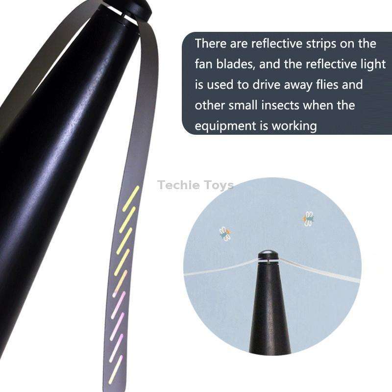 Outdoor Multi-Function Fan Leaf Fly Repeller Automatic Fly Trap Mosquito Repellent Fan(Black)