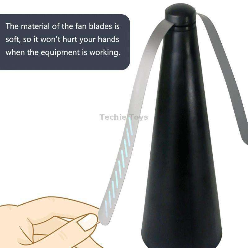 Outdoor Multi-Function Fan Leaf Fly Repeller Automatic Fly Trap Mosquito Repellent Fan(Black)