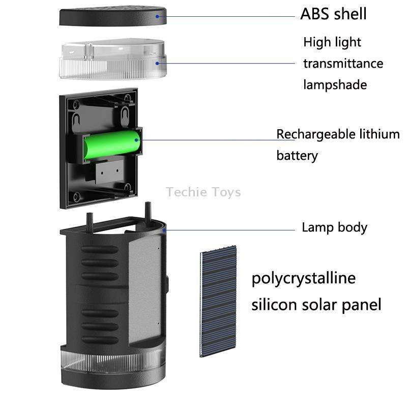 HP-2106 80LM 2 LED Outdoor Solar Automatic Light Sensor Wall Light Garden LED Wall Light(White Light