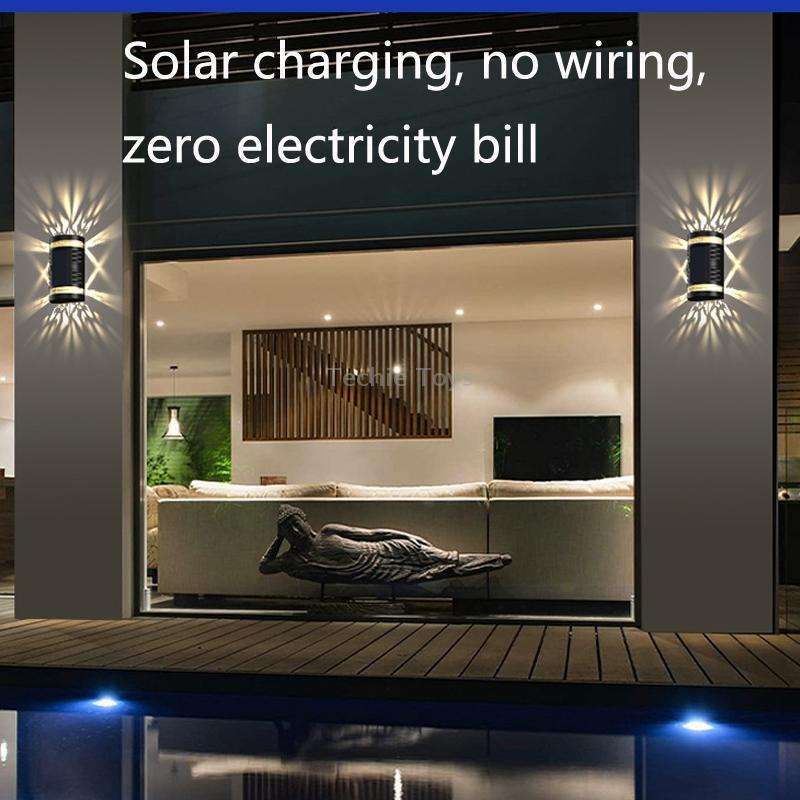 HP-2106 80LM 2 LED Outdoor Solar Automatic Light Sensor Wall Light Garden LED Wall Light(White Light