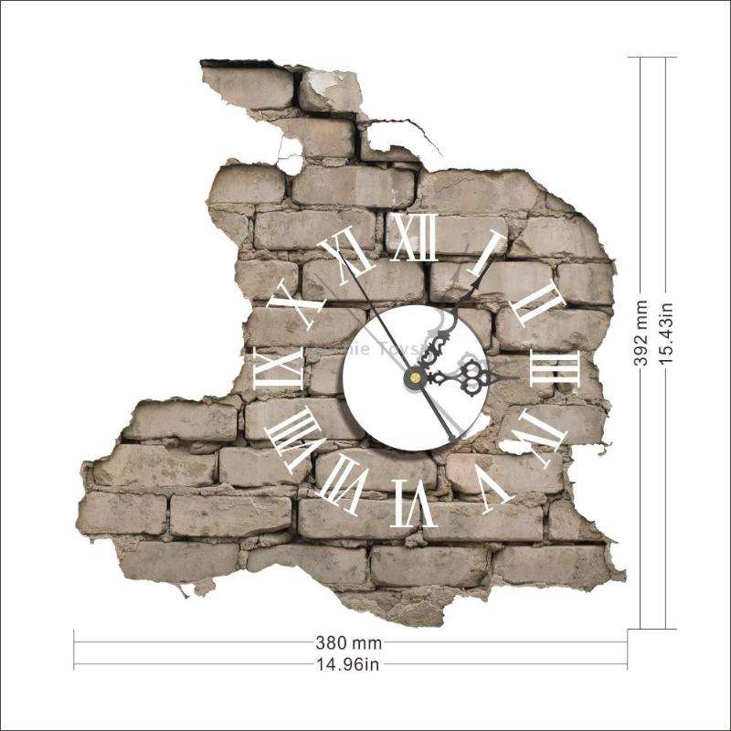 Living Room Decoration Wall Sticker Clock Digital Noiseless Wall Clock(Grey)