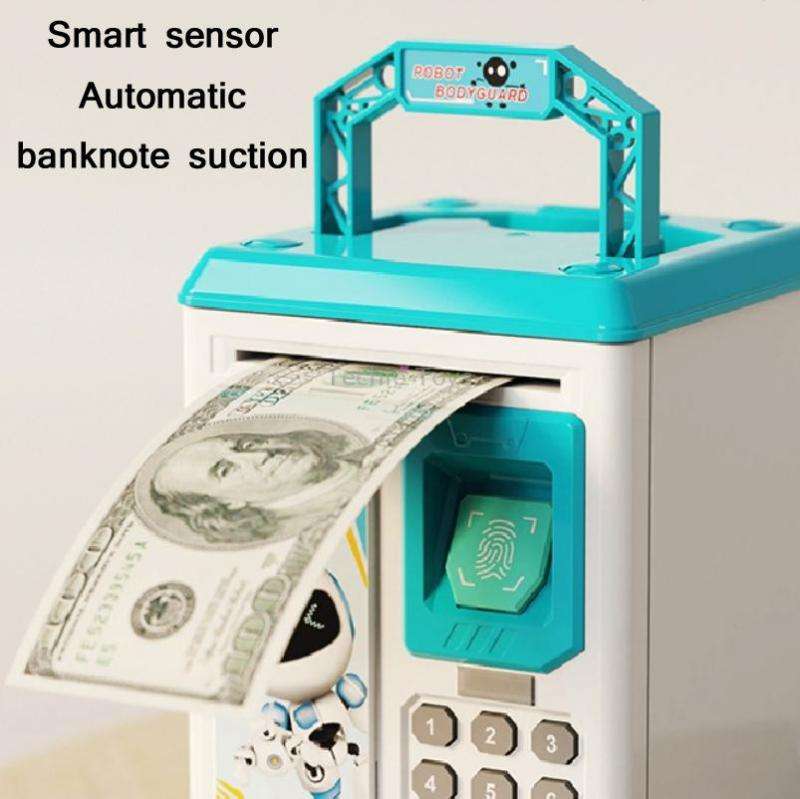 Children Cartoon Simulation Human Face Fingerprint Music Chinese British Switch Piggy Bank, Specific