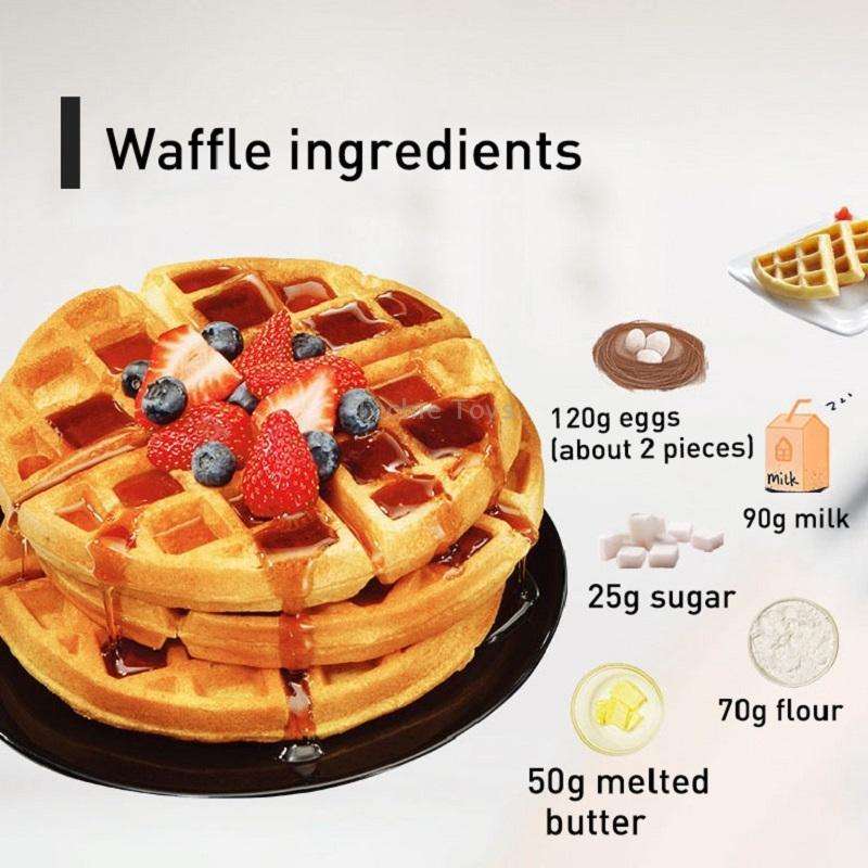 1000W Waffle Maker Breakfast Bread Maker Sandwich Maker Temperature Adjustable Electric Baking Pan(E