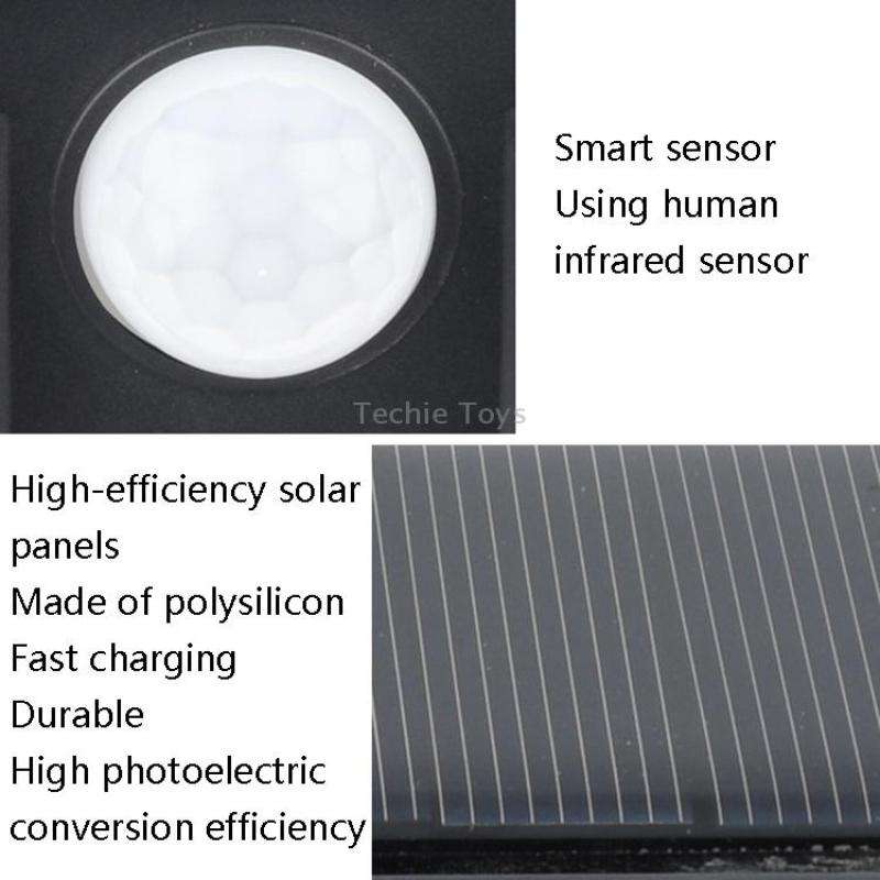 TG-TY00401 118 LED Solar 3-Sides Floodlit Motion Sensing Wall Light Outdoor Garden Corridor Street L