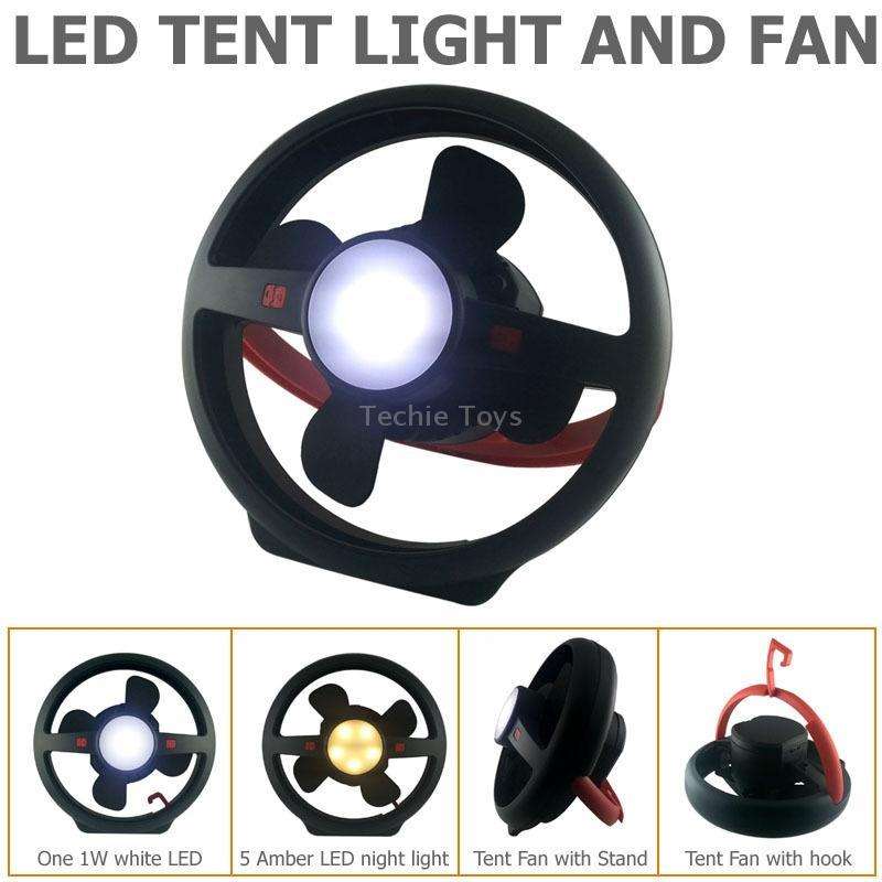 Outdoor Tent USB Hook Light LED Camping Fan Light(Black)