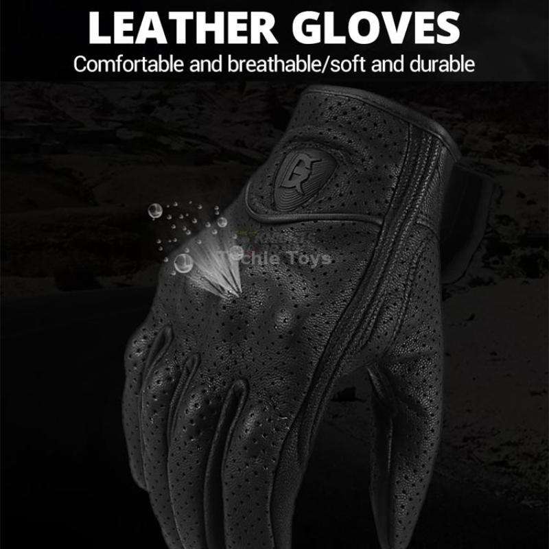 GHOST RACING GR-ST06 Breathable Touch Screen Motorcycle Riding Leather Gloves Anti-Fall Locomotive G