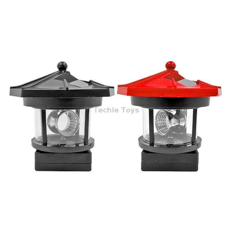 Outdoor Waterproof LED Solar Rotating Lighthouse Garden Decoration Induction Landscape Light(Red)