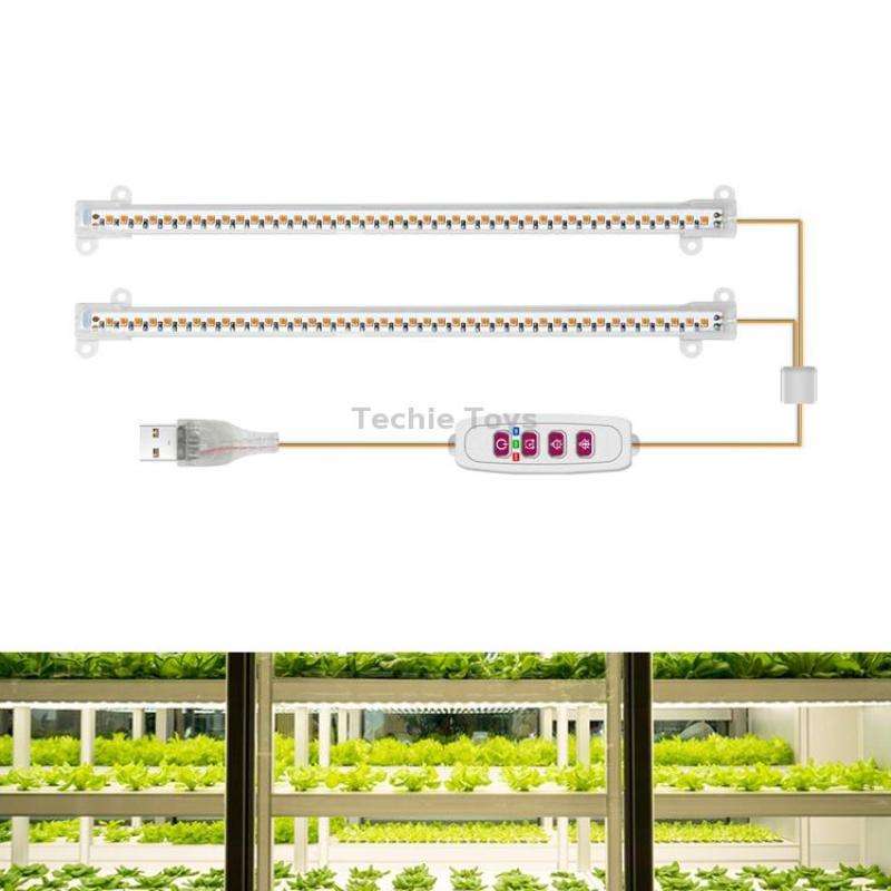LED Plant Growth Lamp Time Potted Plant Intelligent Remote Control Cabinet Light, Style: 30cm Two He