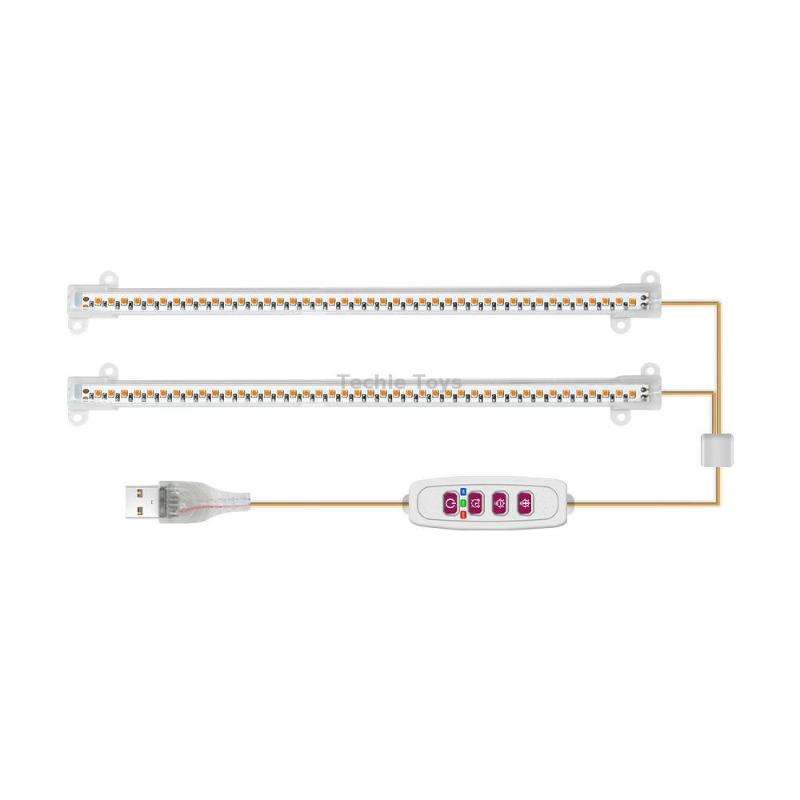 LED Plant Growth Lamp Time Potted Plant Intelligent Remote Control Cabinet Light, Style: 30cm Two He