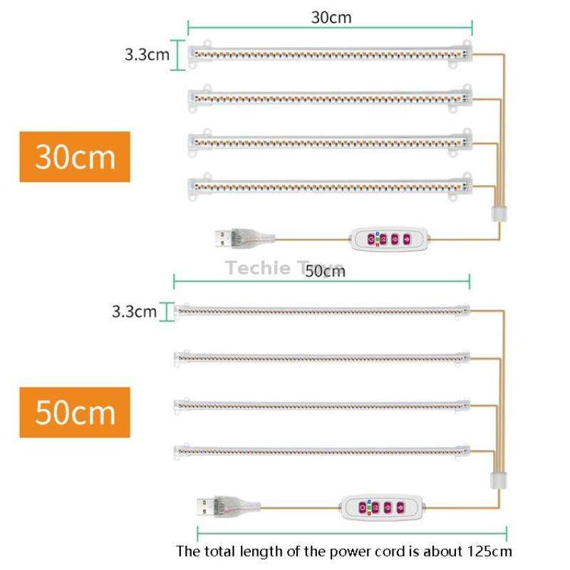 LED Plant Growth Lamp Time Potted Plant Intelligent Remote Control Cabinet Light, Style: 30cm Two He