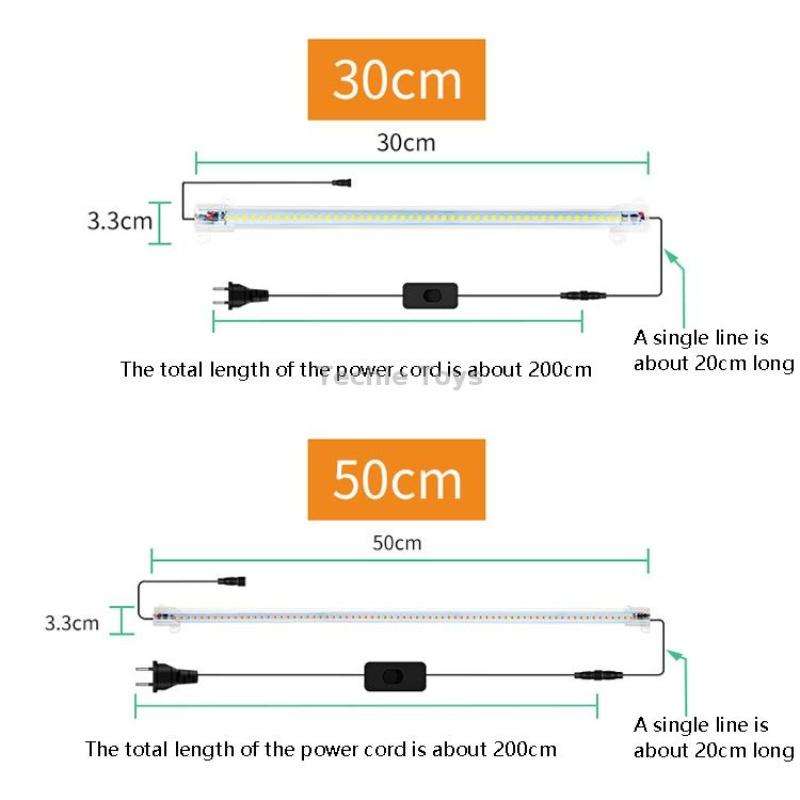 LED Plant Lamp Household Full Spectral Filling Hard Lamp Strip, Style: 50cm 1 Head(Pink Light UK Plu