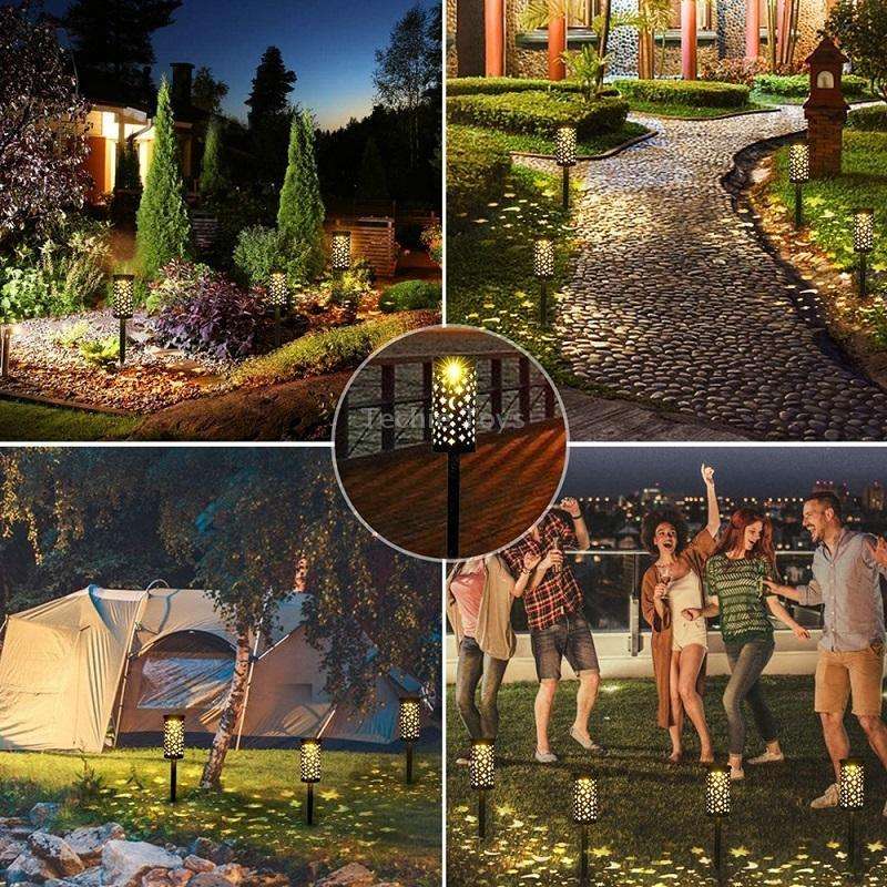 Outdoor Garden Wrought Iron Hollow Stars Moon Lantern Solar LED Lawn Ground Light(Warm Light)