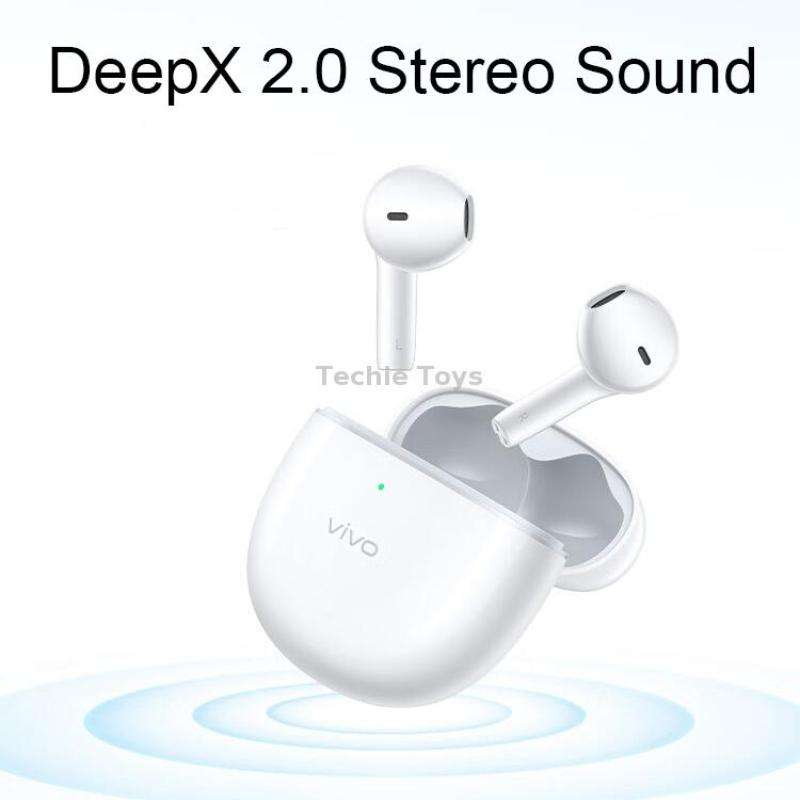 vivo TWS Air Half In-Ear Wireless Dual Microphone AI Call Noise Reduction Bluetooth Earphones(White)