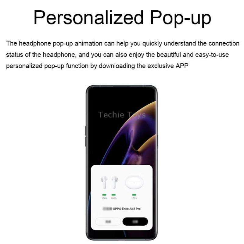 OPPO Enco Air2 Pro Wireless In-Ear Active Noise Reduction Music Gaming Bluetooth Earphones(White)
