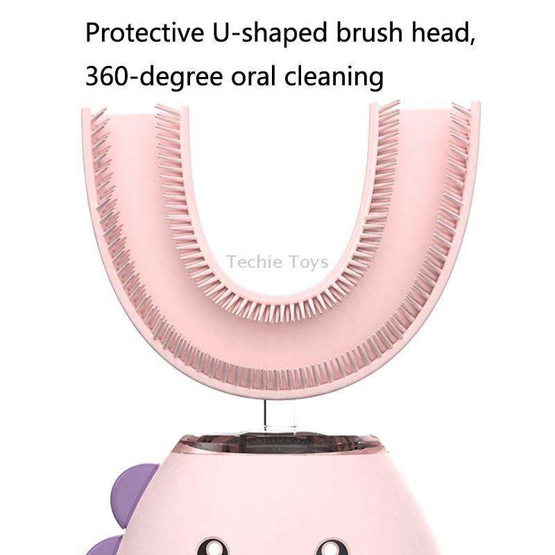 BS2088 Smart Waterproof U-Shaped Children Electric Toothbrush(Blue)
