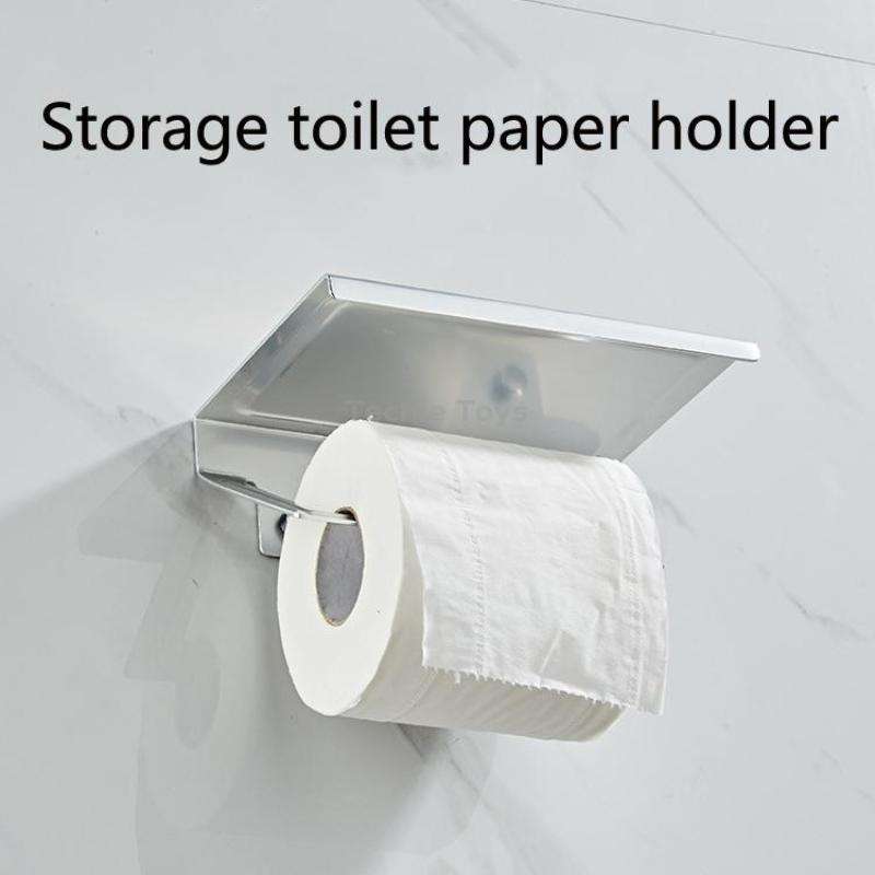 Punch-Free Space Aluminum Kitchen And Toilet Tissue Holder Mobile Phone Rack Roll Paper Holder, Colo