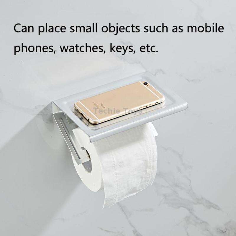 Punch-Free Space Aluminum Kitchen And Toilet Tissue Holder Mobile Phone Rack Roll Paper Holder, Colo
