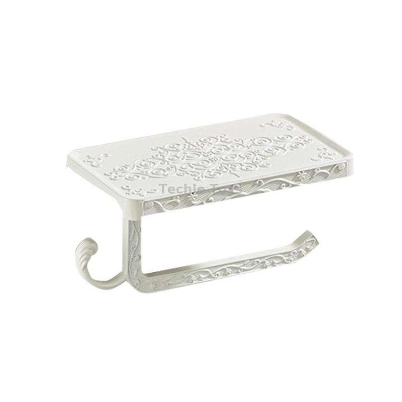 Punch-Free Space Aluminum Kitchen And Toilet Tissue Holder Mobile Phone Rack Roll Paper Holder, Colo