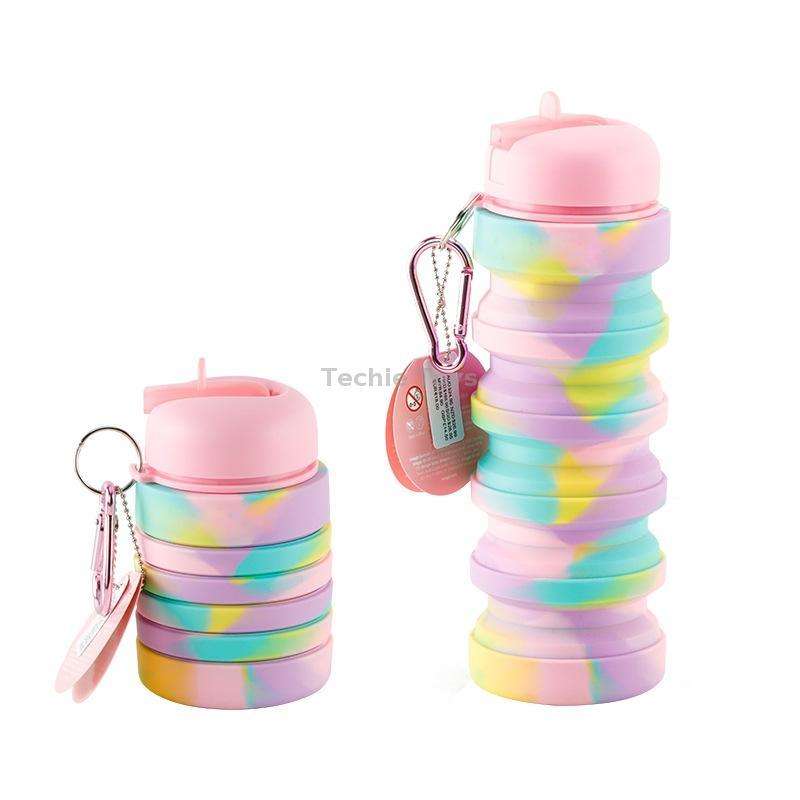 350ml Silicone Folding Water Cup Portable Outdoor Sports Water Bottle Large Capacity Retractable Tra