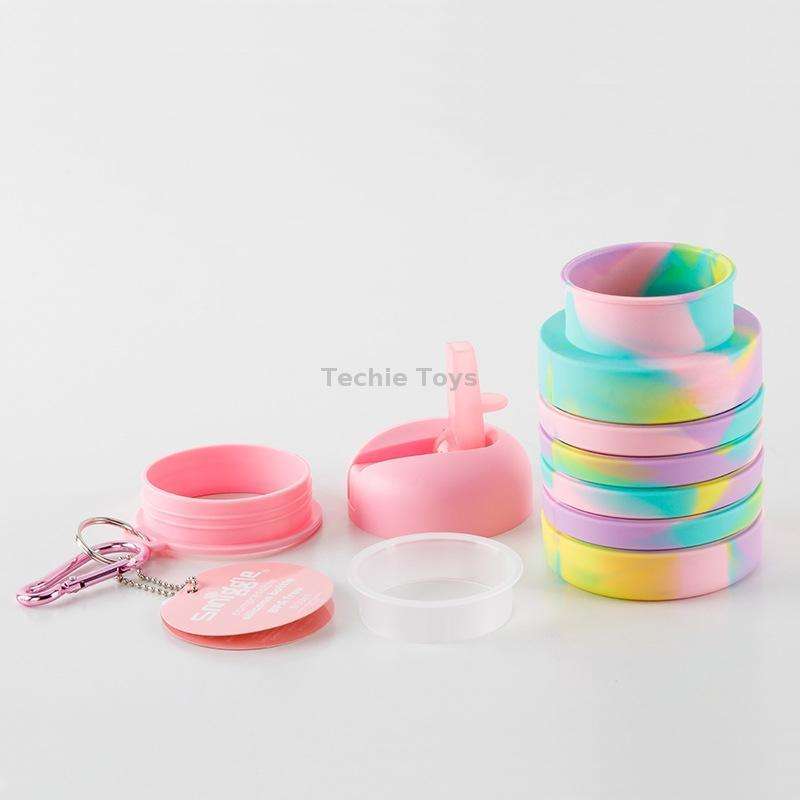350ml Silicone Folding Water Cup Portable Outdoor Sports Water Bottle Large Capacity Retractable Tra