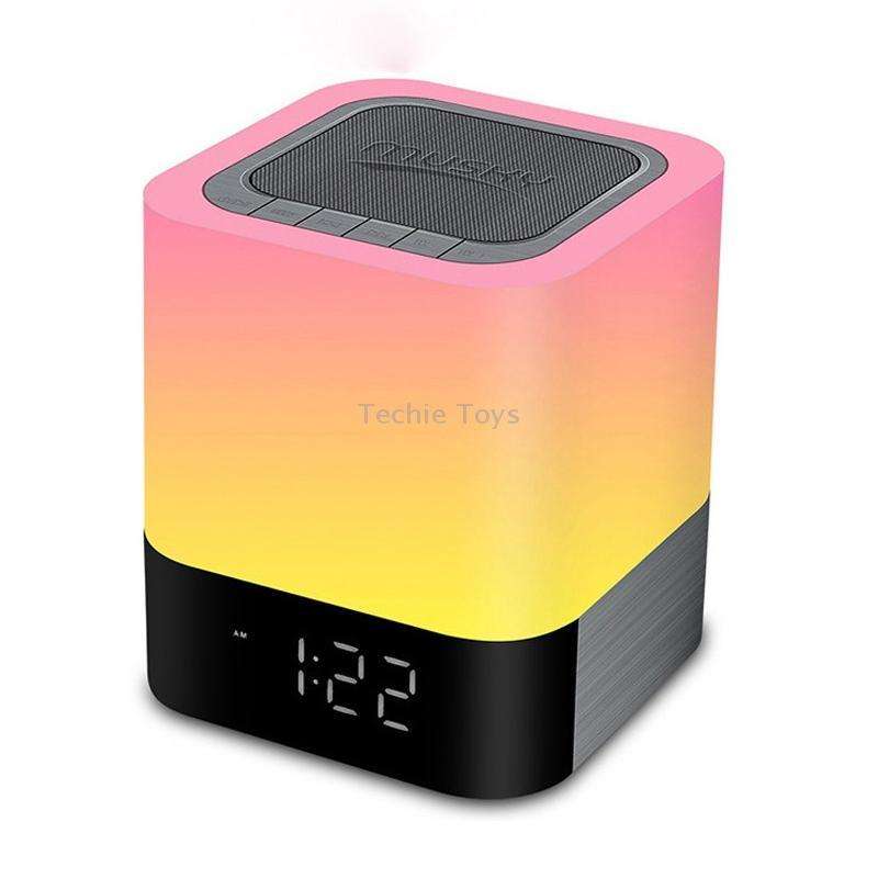 MUSKY Wireless Bluetooth Speaker Bedside Alarm Clock Touch Sensor Night Lamp Mini Speaker(Colorful L