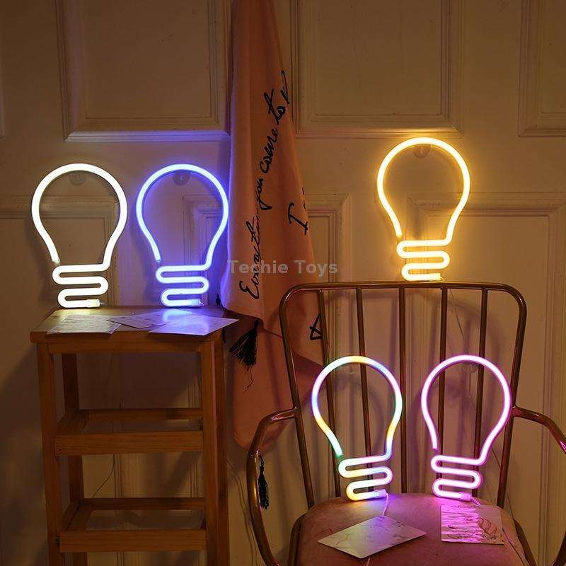 Bulb Neon Light Battery USB Dual-Power LED Decorative Modeling Lamp(Warm Light)