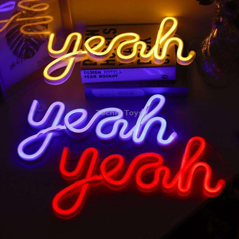 LED Yeah Neon Lights Bedroom Decoration Night Light(Warm Light)