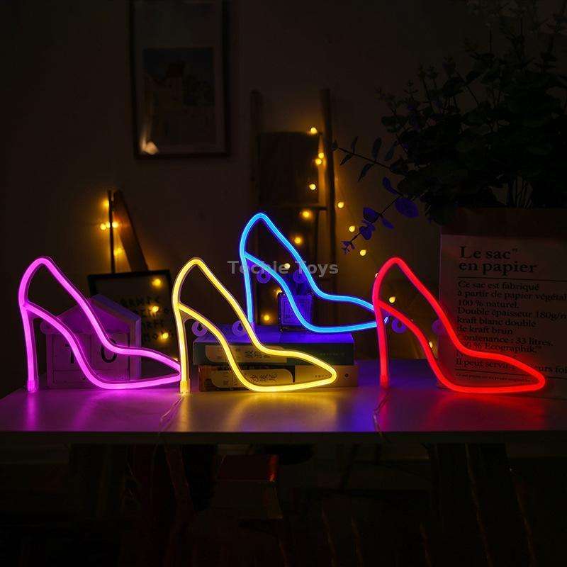 LED High Heels Neon Modeling Lights Bar Cafe Decoration Lights Lights(Blue Light)