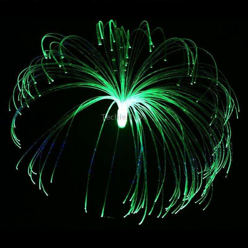 Solar Fiber Optic Jellyfish Lamp Lawn Ground Plug LED Lamp Outdoor Garden Decoration Lamp(Colorful L