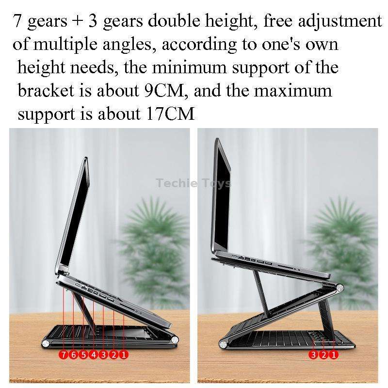 N5 Laptop Stand Portable Double-Layer Multi-Gear Adjustment Heightening Folding Plastic Heat Dissipa