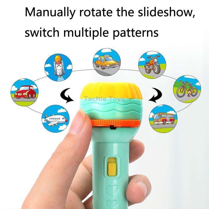 3 Sets Children Early Education Luminous Projection Flashlight, Specification: Green + 40 Patterns