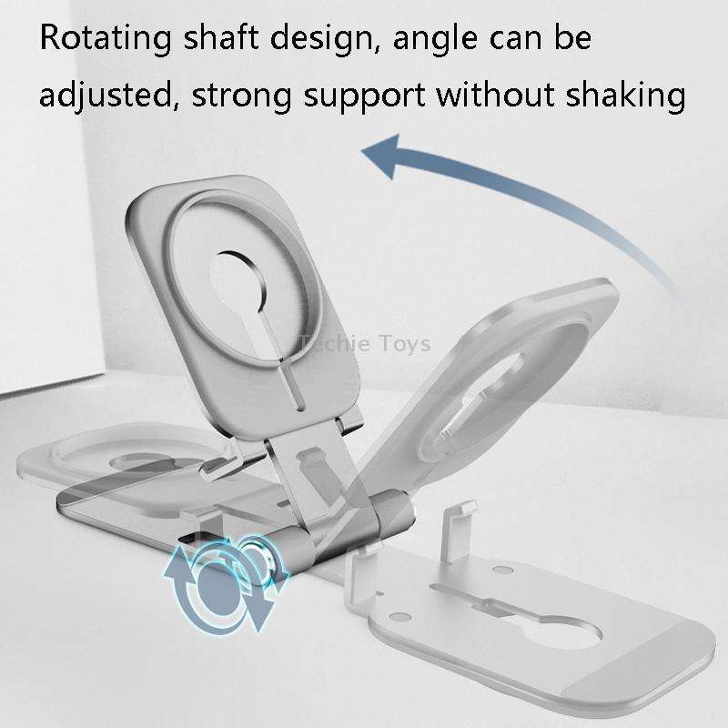Magsafe Wireless Charging Stand Aluminum Alloy Folding Desktop Live Bracket(Dark Gray)