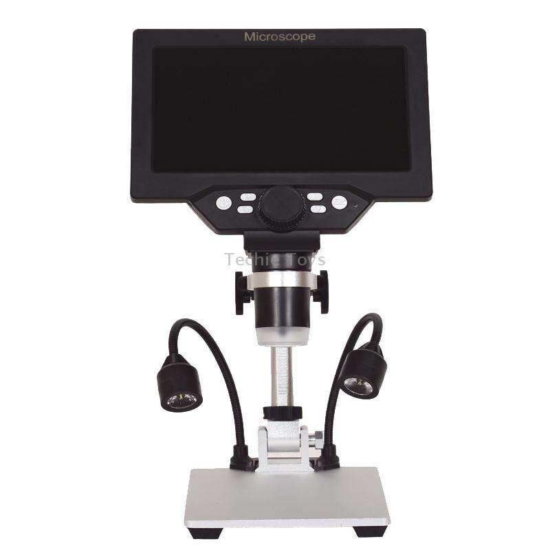 G1200D 7 Inch LCD Screen 1200X Portable Electronic Digital Desktop Stand Microscope(EU Plug Without