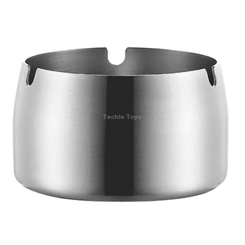 Thickened Stainless Steel Ashtray Windproof And Drop-Proof Ashtray, Specification: Extra Large(Black