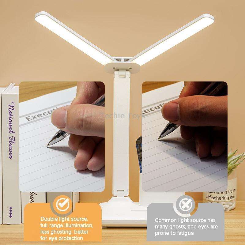 Double Head Lighting LED Charging Desk Lamp,Style: Plug-in Version+Cable