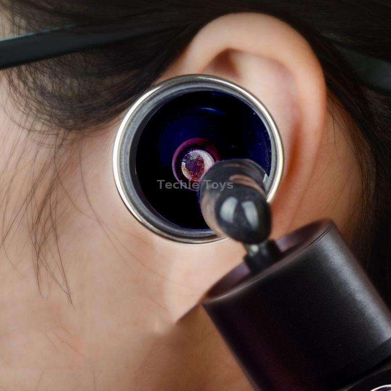 Ear Cleaning Hand Lamp USB Charging Otoscope(Black)