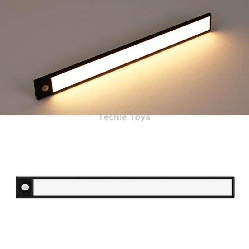 Intelligent Automatic Human Body Induction Wireless LED Lamp 20cm(Black + Warm Light)