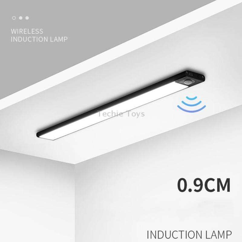 Intelligent Automatic Human Body Induction Wireless LED Lamp 40cm(Black + Warm Light)
