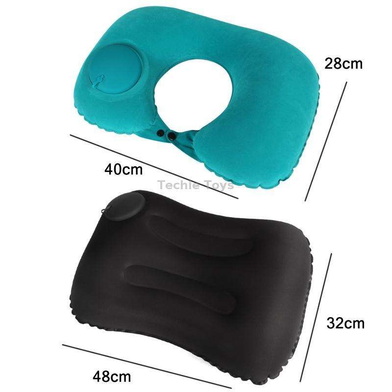 Travel Inflatable Press U-Shaped Neck Guard Pillow, Colour: Flocked U009-070Orange
