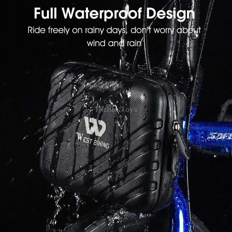 WEST BIKING 2L Folding Bike Hard Shell Storage Bag(Black)