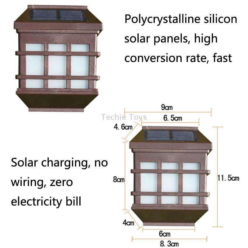 5180113 Solar Outdoor Waterproof Panes Wall Light(White Light)